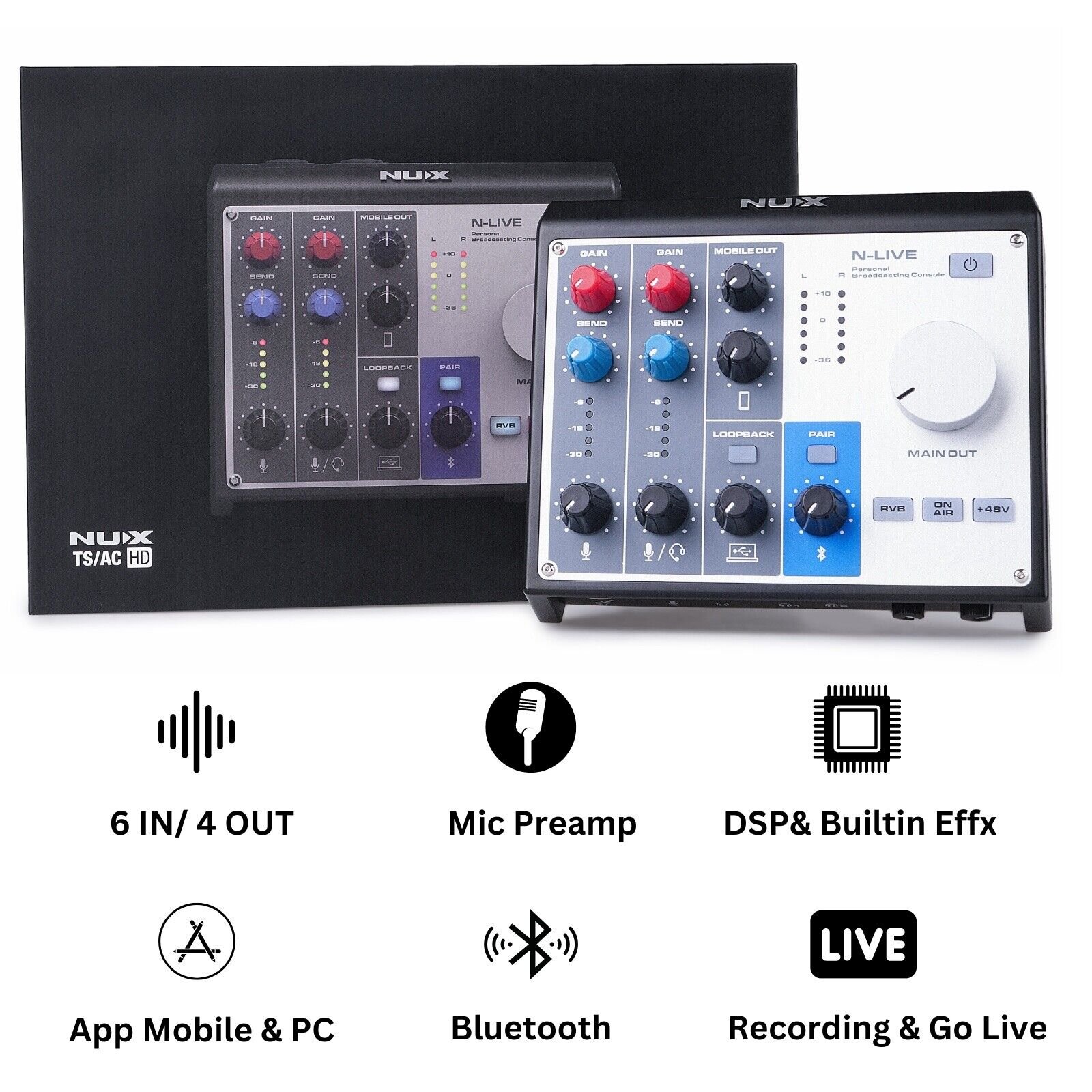 NUX N-LIVE Audio Interface USB Mixing Console with Bluetooth App - Image 2